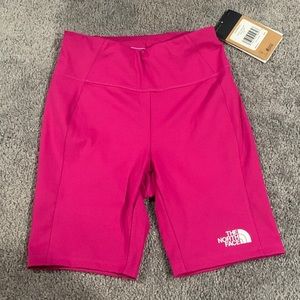 North Face Fuchsia girls biker shorts size Large